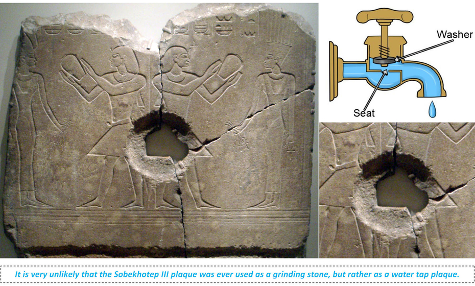 Elephantine Triad Satis Satet Anuket Anukis Ancient Egyptian Relief Grinding Stone Water Tap